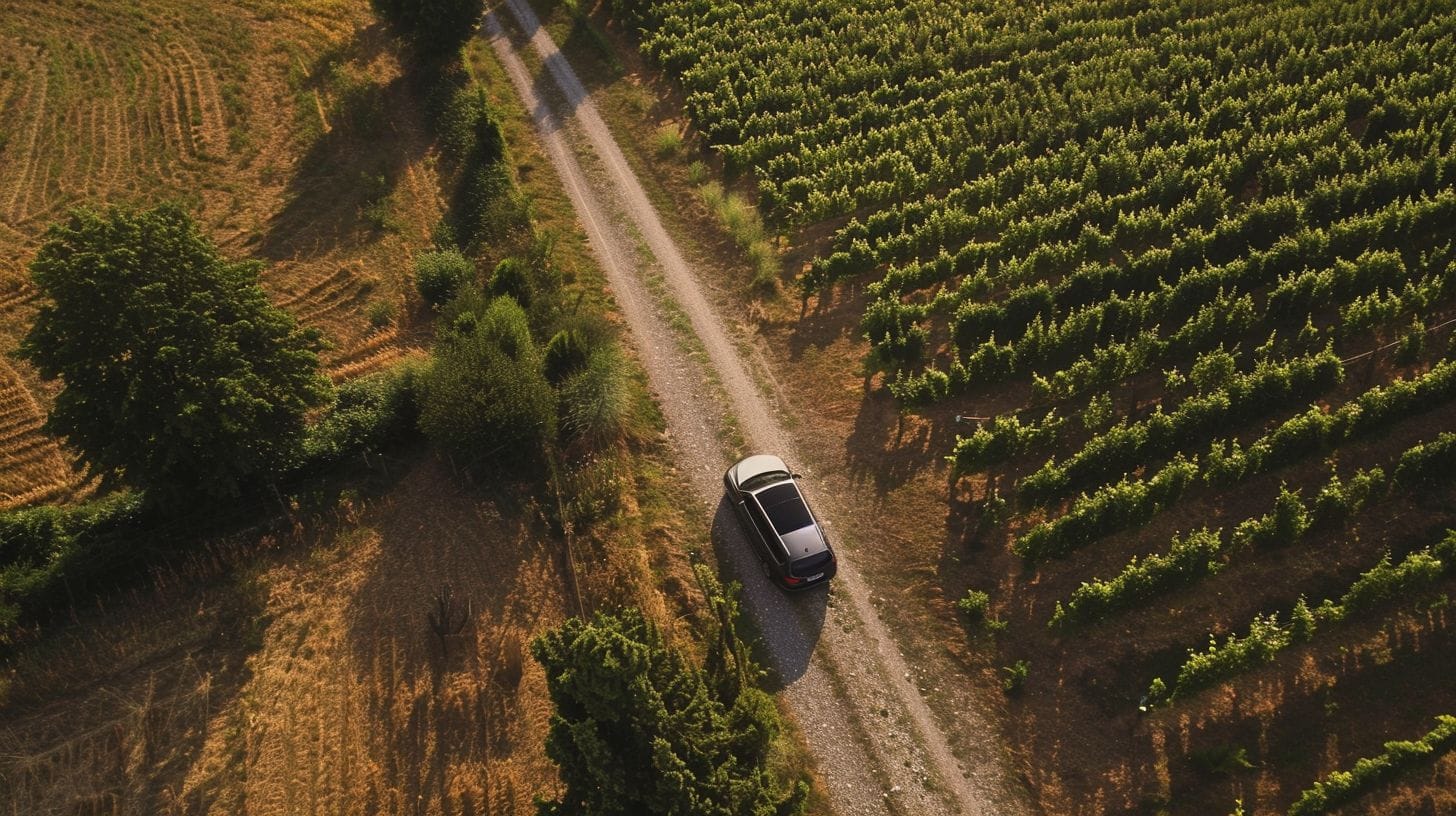 A Chauffeur-Driven Luxury Car Travels From Paris To Nice Through Picturesque French Countryside. A chauffeur-driven luxury car travels from Paris to Nice through picturesque French countryside.